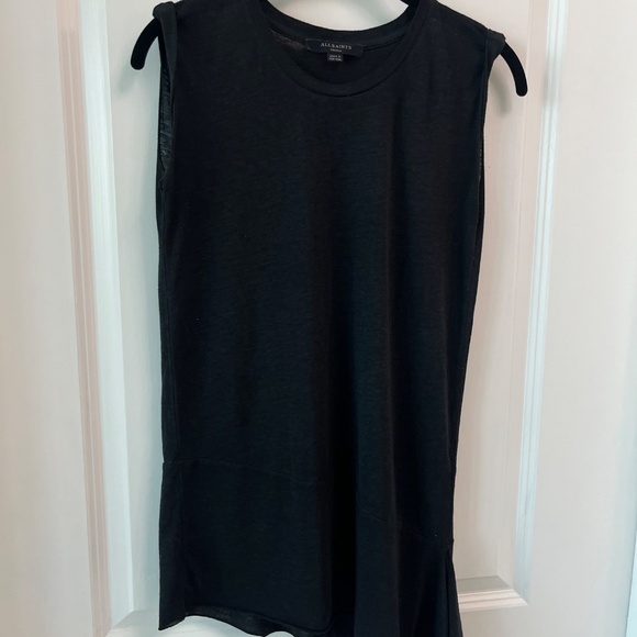 AllSaints Black Asymmetrical Hem Sleeveless Top Size S - Picture 8 of 10